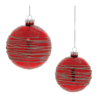 Melrose Glittered Glass Ball Ornament (Set of 6)