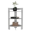 FURNIinspire End Tables 3-Tier Shelf Side Table Living Room Corner Beside Sofa Table Small-Space Saver for Home Office, White, 15.2"*15.2"*31.7" - 2 of 4