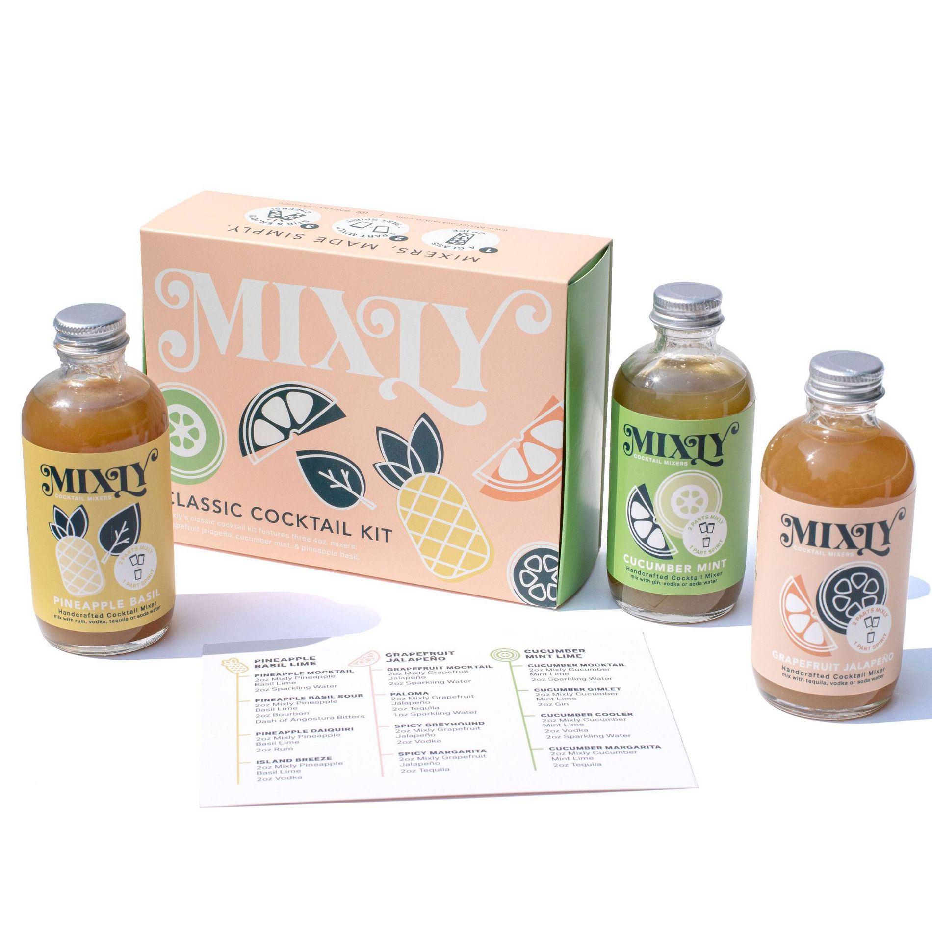 Mixly Classic Cocktail Mixer Set & Gift Kit Variety Pack - 12 fl oz