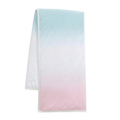 Lambs & Ivy Watercolor Pastel Pink/Mint/White Ombre Minky Baby Blanket