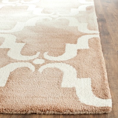 Ivory Wool Hand-Tufted Rectangular Dip Dye Area Rug