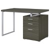Sapphtopaz 47" Modern Reversible Desk with 3 Drawers Wood Computer Desk with Metal Frame and File Cabinet Desk for Bedroom, Study Room, Office - 3 of 4