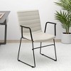 LeisureMod Ergonomic Office Chair Upholstered in Leather/Polyester with Powder-Coated Stainless Steel Frame Padded Seat and Back Zylar Collection - 2 of 4