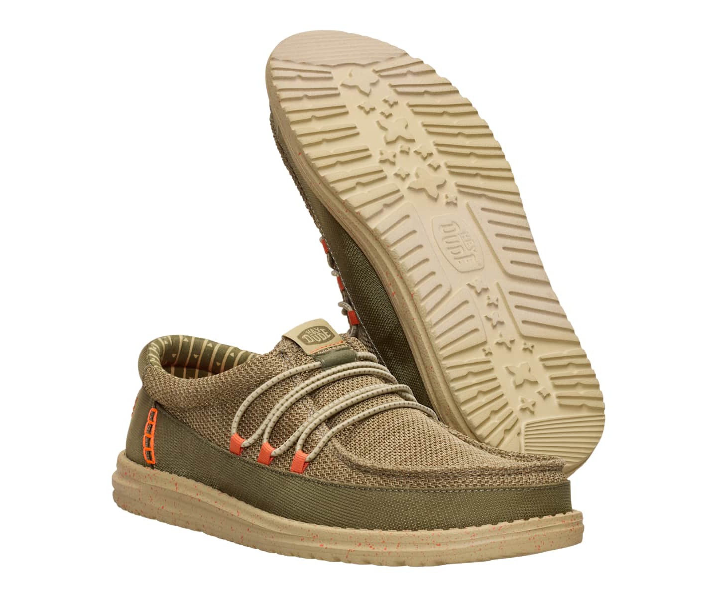 HEYDUDE Men Wally Guard Stretch Sox, Burnt Olive/Multi, 7, цвет: Оливковый — фото 4