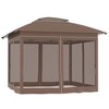 Outsunny 12' x 12' Pop Up Canopy with Center Lift Hook Design, Mesh Sidewall Netting, 3-Level Adjustable Height and Storage Bag, Khaki - 4 of 4