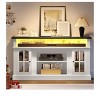 LED TV Stand Cabinet with Power Outlets for TVs up to 65 inch ,Entertainment Center with Adjustable Shelves& Glass Doors for Living Room - 4 of 4