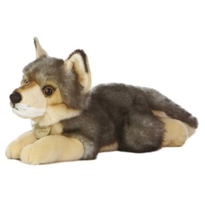 Aurora Medium Wolf Miyoni Realistic Stuffed Animal Gray 11" - 1 of 4