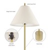 Globe Electric 60" Matte Brass Floor Lamp with White Linen Shade: ETL Listed, Metal Body, Cone Shape - 4 of 4