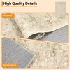 Area Rug, Machine Washable Vintage Floral Rug with Non-Slip Backing, Low Pile Pearl Velvet Floor Carpet, Lightweight Foldable Soft Rug for Bedroom - 2 of 4