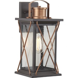 Progress Lighting Barlowe 1-Light Small Wall Lantern in Antique Bronze with Clear Seeded Glass Shade - 1 of 4