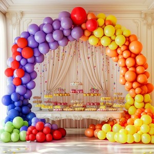 Joyfy Rainbow Balloon Arch Kit 144PCS 18/12/10/5 inch Garland Latex Balloons for Birthdays, Baby Showers, Weddings, and Party Decorations - 1 of 4