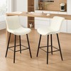 GlasFlength Dining Sets, Mid-Century Modern Swivel Bar Stool Set of 2, Adjustable Height for Kitchen, Bar, Counyer, White, 19.3"*14.9"*36.32" - 3 of 4