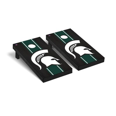 NCAA Michigan State Spartans Premium Cornhole Board Onyx Stained Stripe Version