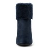 Allegra K Women's Side Zipper Cute Round Toe Faux Fur Chunky Heel Ankle Boots - 2 of 4