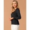 Allegra K Women's Elegant Satin Long Sleeve Office Work Blouses - 4 of 4