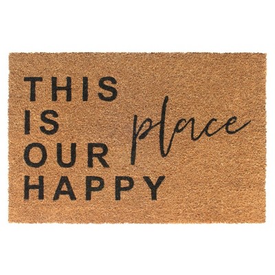 Raj Tufted This is Our Happy Place Doormat Black/Natural