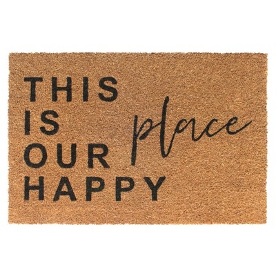 Tufted This is Our Happy Place Doormat Black - Raj