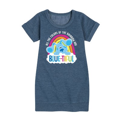- Blue's Clues & You! - All The Colors Of The Rainbow Are Beautiful Graphic Short Sleeve Fleece Dress
