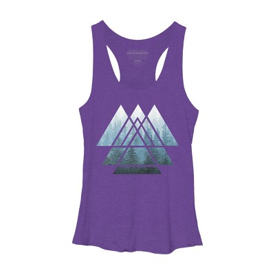 Women's Design By Humans Misty Forest Sacred Geometry By Maryedenoa Racerback Tank Top