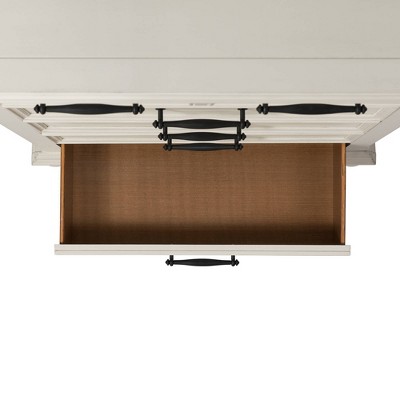 White Vertical 6-Drawer Chest with Felt Lined Drawer