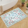 Pastoral Floral Washable Area Rug Non Slip Farmhouse Floor Cover Soft Non Shedding Indoor Rug Low Pile Foldable Carpet for Living Rom Bedroom Nursery - 2 of 4
