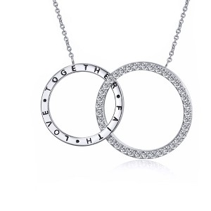 Linked Circle Pendant Necklace for Women Together Love Faith Ginger Lyne Collection - 1 of 4