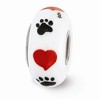 Black Bow Jewelry Fenton White Muttley Dog Glass & Sterling Silver Bead Charm - 2 of 3