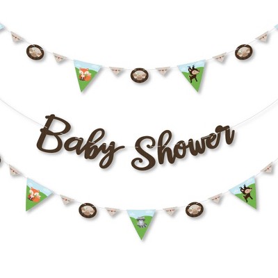 Big Dot of Happiness Woodland Creatures - Baby Shower Letter Banner Decoration - 36 Banner Cutouts and Baby Shower Banner Letters