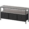 Jojoka 47.2 Inch Dresser TV Stand Fits for TVs up to 55 Inch, Small Media Console Table with 3 Fabric Drawers and Open Shelf - 2 of 4