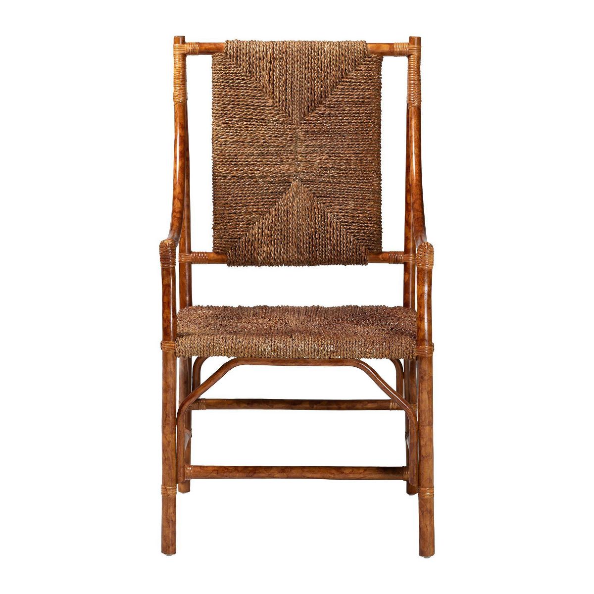 bali & pari Ramos Marbled Tortoise Natural Rattan and Seagrass Armchair Marbled Tortoise Brown/Natural Brown - thumbnail 2