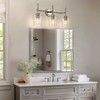 DORESshop 22 in. 3-Light Brushed Nickel Bathroom Vanity Light with Clear Glass Shades  Wall Light for Bathroom, Vanity, or Powder Room - 3 of 4