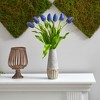 Nearly Natural 22-in Dutch Tulip Artificial Arrangement in Stoneware Vase with Gold Trimming - 4 of 4