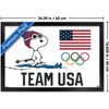 Trends International Team USA x Peanuts – Snoopy Cross-Country Skis Framed Wall Poster Prints - 3 of 4