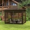 Resenkos Backyard Garden Canopy, Camping Canopy Screen Tent,12' x 12' Pop Up Canopy Tent with Netting and Carry Bag, Dark Brown - 3 of 4