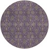 Purple Beige And Taupe Floral Washable Indoor Outdoor Area Rug - 4 of 4