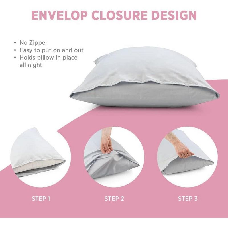 Circles Home Premium Sateen Cotton Blend Envelope Pillowcase - (2 Pack), 5 of 8
