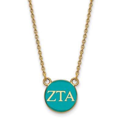 Black Bow Jewelry 14k Yellow Gold Plated Sterling Silver Zeta Tau Alpha Greek Life Necklace 18 Inch