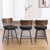 Bekrvio 26" Counter Height Swivel Bar Stools Set of 2/3 - Upholstered Faux Leather, Wood Backs & Metal Legs, Counter Stools for Kitchen Island - 3 of 4