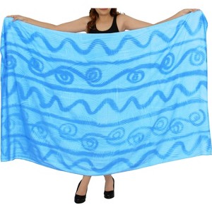 LA LEELA Women's Swimwear Sarong Wrap Cover up Wraps One Size Dodger Waves - 1 of 4