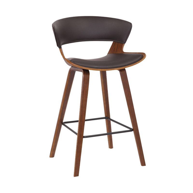 26" Jagger Faux Leather Wood Counter Height Barstool - Armen Living, 1 of 6