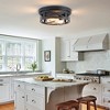DAKAFUL 2-Light Farmhouse Flush Mount Ceiling Light-2 Pack Black - 3 of 4