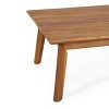 2pc Ellendale Outdoor Acacia Wood Loveseat & Coffee Table Teak/White - Christopher Knight Home: UV-Resistant Patio Set with Cushions - 2 of 4