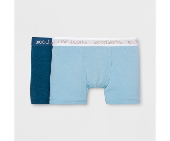 Men's Wood Works 2pk Boxer Briefs - Blue XL