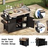Whisen Outdoor Rolling Grill Cart & Kitchen Island with Extendable Wood Top and Ample Storage - 4 of 4