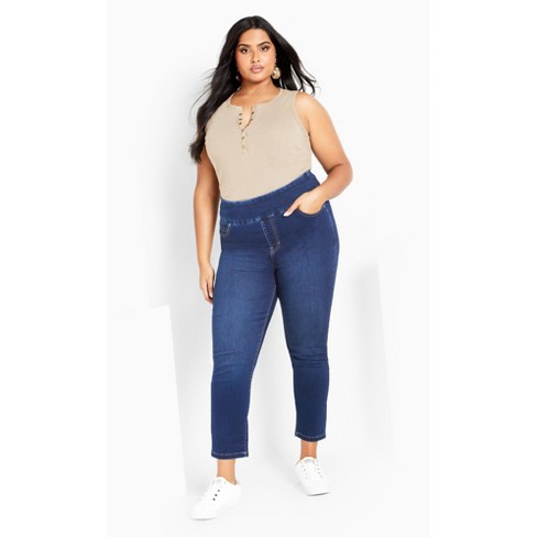 Womens elastic waist jeans sales target