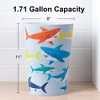 Allure Home Colorful Sharks Kids' Wastebasket: Plastic, 1.71 Volume, Animal Pattern, Multicolored, 11" Height, 8" Width - 3 of 4