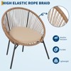 3 Pieces Outdoor Acapulco Chair Patio Bistro Set, All-Weather Acapulco Chairs with Glass Top Table, Modern Patio Conversation Chairs Set of 2 - 2 of 4