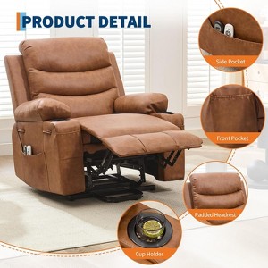 Power Lift Recliner Chair,Oversized Electric Glider Single Sofa for Elderly with Heat and Massage, Home Theater Seat with 2 Cup Holders - 1 of 4