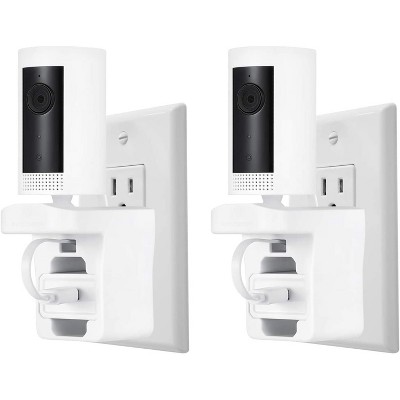 Wasserstein AC Outlet Mount Compatible with Ring Indoor Cam (2 Pack, White)