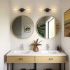 DORESshop 18 in. 2-Light Black Bathroom Sconces with Clear Glass, Bathroom Vanity Light Fixtures, Modern Wall Lights for Mirror - 3 of 4